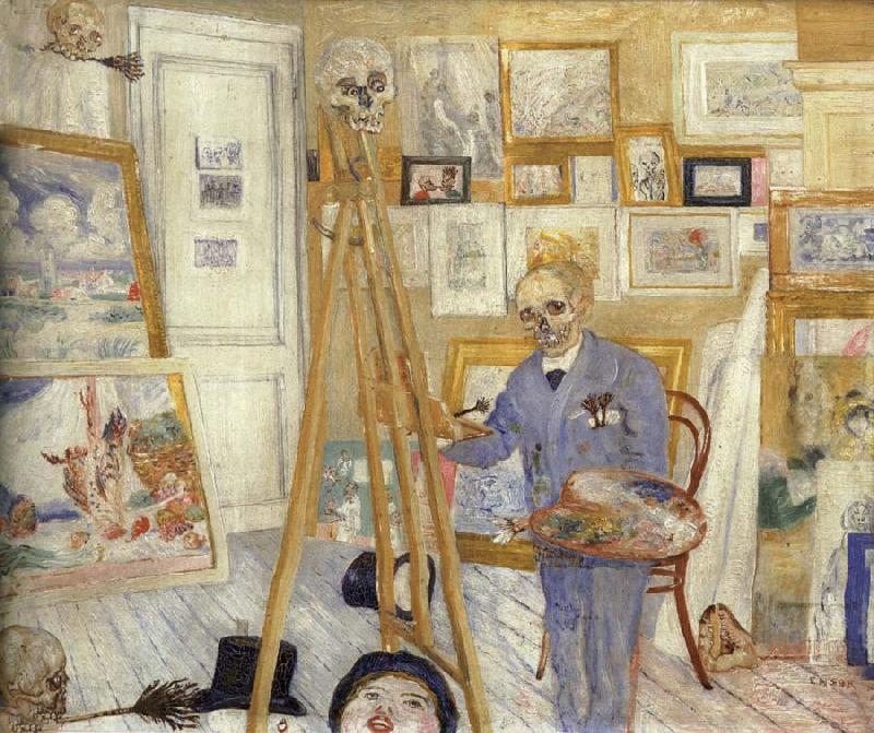 James Ensor The Skeleton Painter oil painting picture